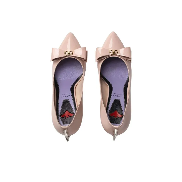 GUCCI Patent Leather Pump With Bow-3