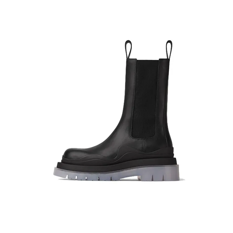 Bottega Veneta Tire Chelsea Crew Chelsea Boots 5.5cm Women's Black-0
