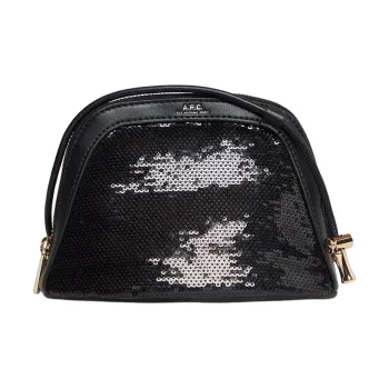 A.P.C Ninon PU Shoulder Bag Small Size Women's Black