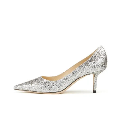 Jimmy Choo LOVE 65 Slim Heel High Heels Women's Silver