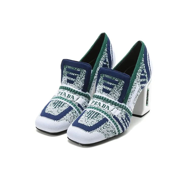 PRADA High Heels Women's White/Blue/Green-2