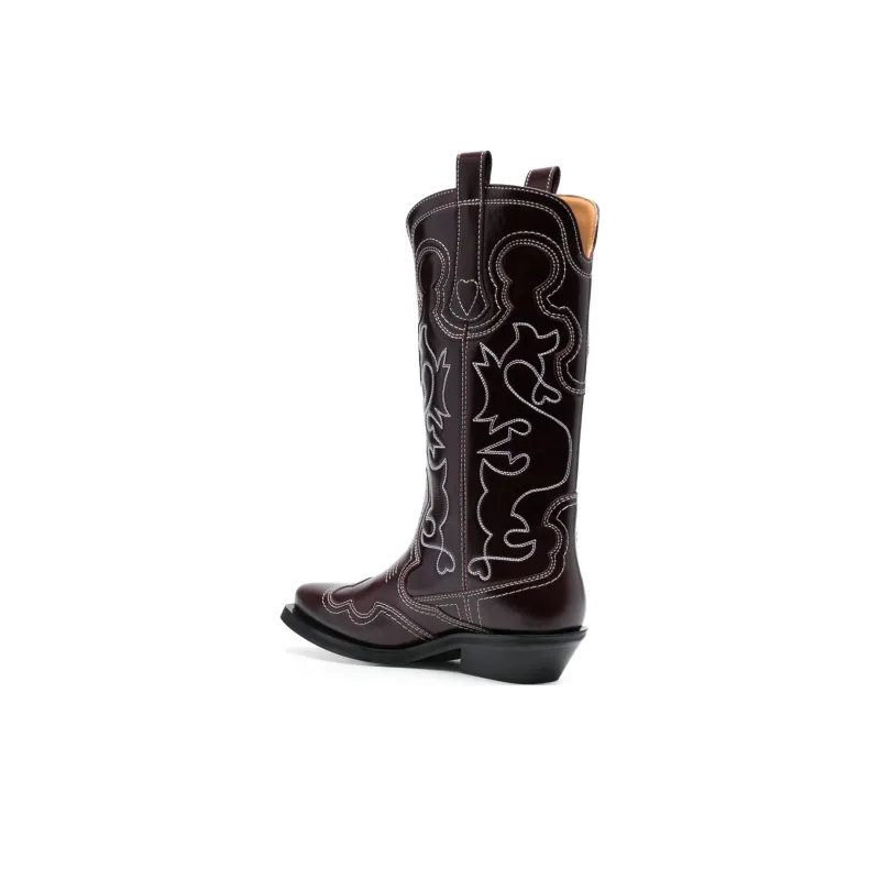 GANNI 40mm Mid-calf Western Boots-3
