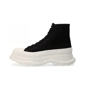 Alexander McQueen Tread Slick Lace Up Boot Black White