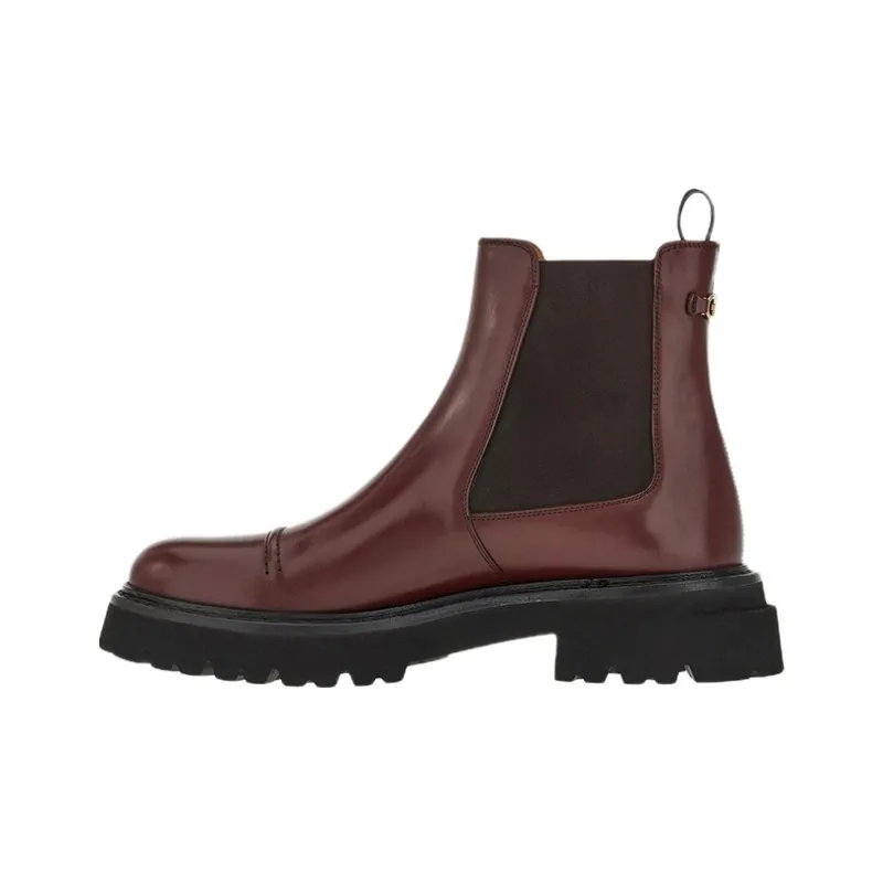 FERRAGAMO Short Chelsea Boots Men's Coffee-0