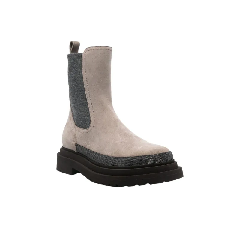 Brunello Cucinelli Suede Chelsea Boots Women's-5