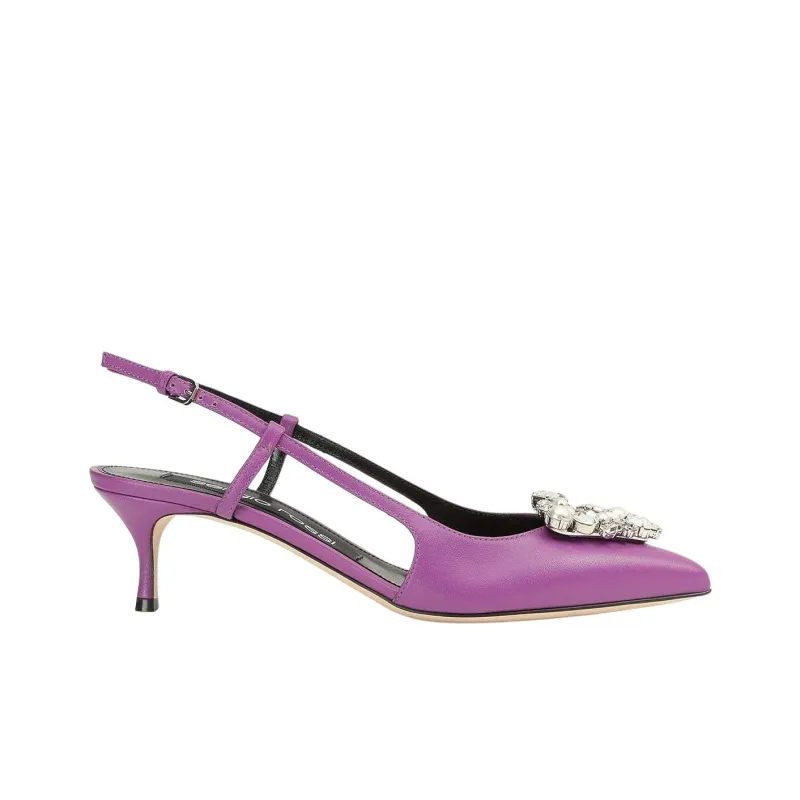 SERGIO ROSSI Sr Godiva Slim Heel High Heels 5cm Women's Purple-1