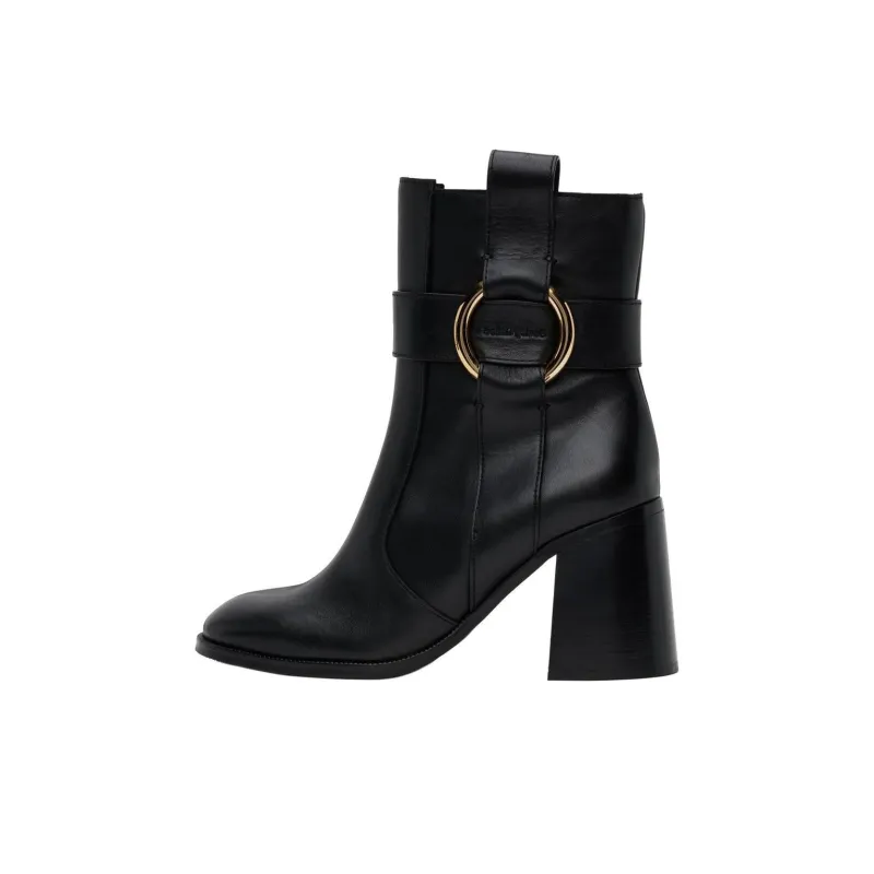 See By Chloe New Ring Line Ankle Boots 9cm Women's Black-0