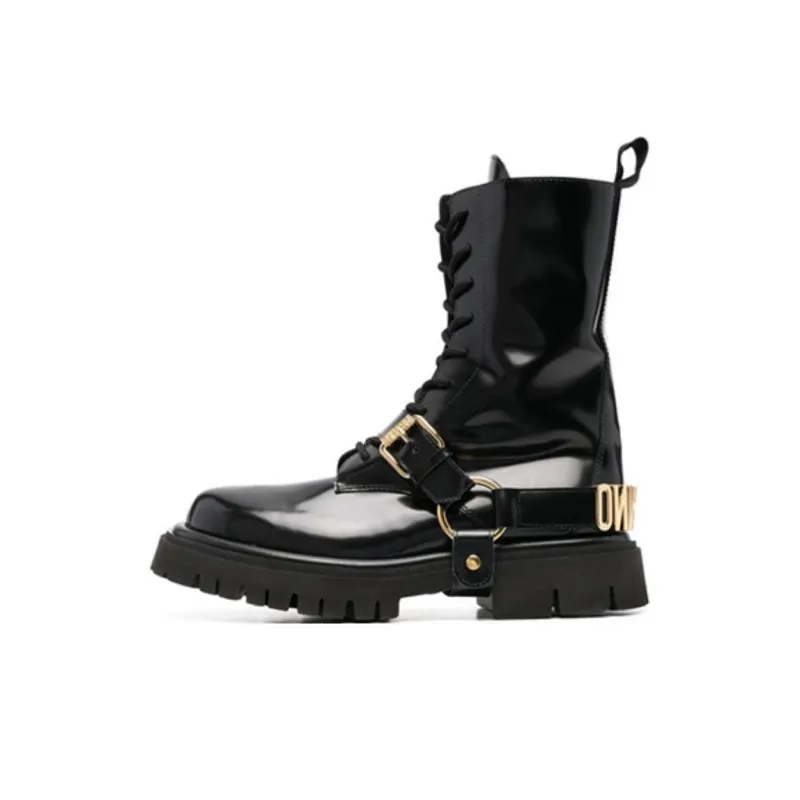 MOSCHINO Ankle Boots Medium Heel Men's Black-0