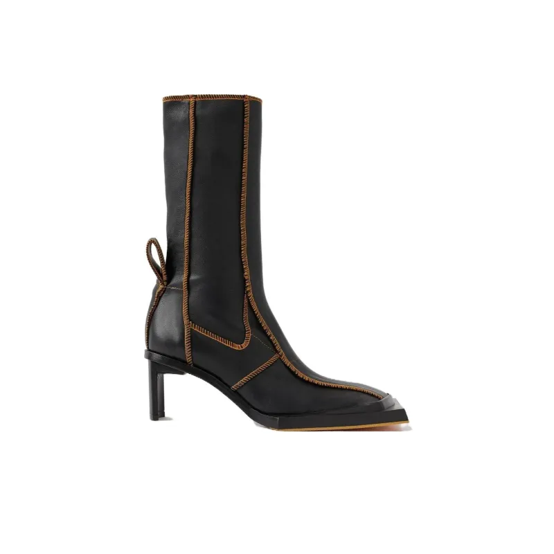 MIISTA Ankle Boots 6cm Women's Black Orange-1