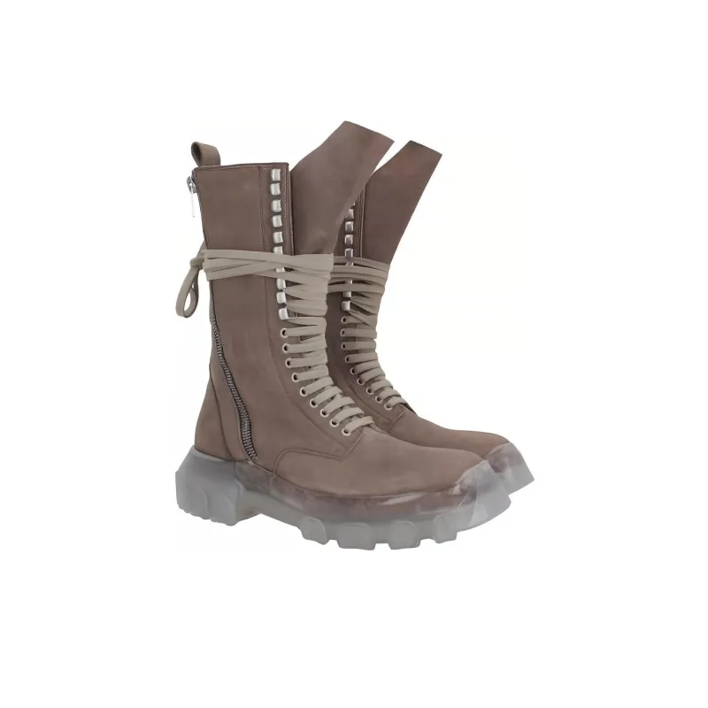 RICK OWENS Lace-up Nubuck Boots-3