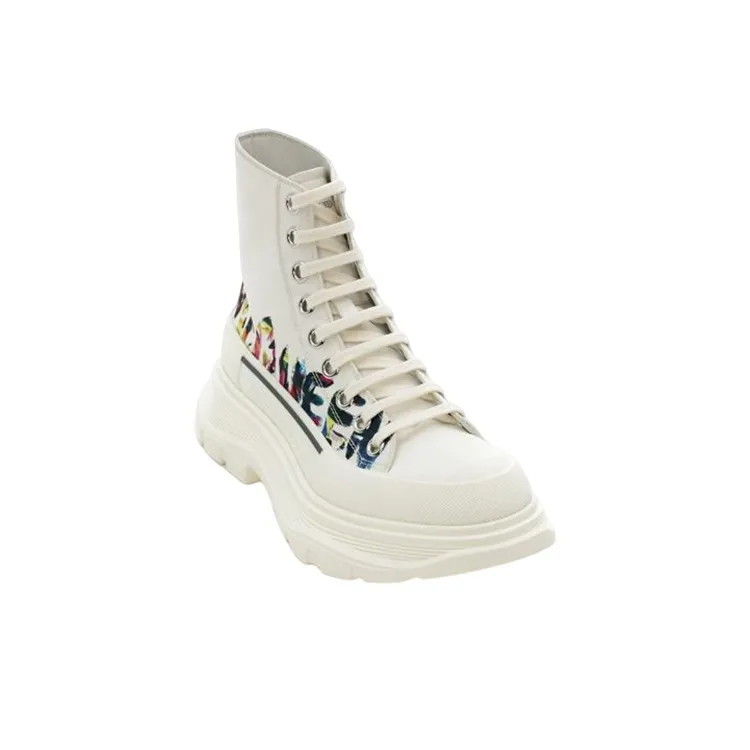 Alexander McQueen Tread Slick Short Platform Shoes Women's White-1