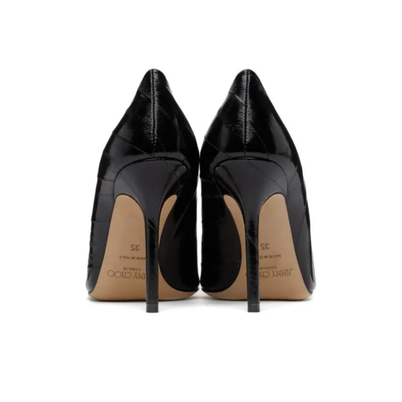 Jimmy Choo LOVE Slim Heel High Heels 10cm Women's Black-5