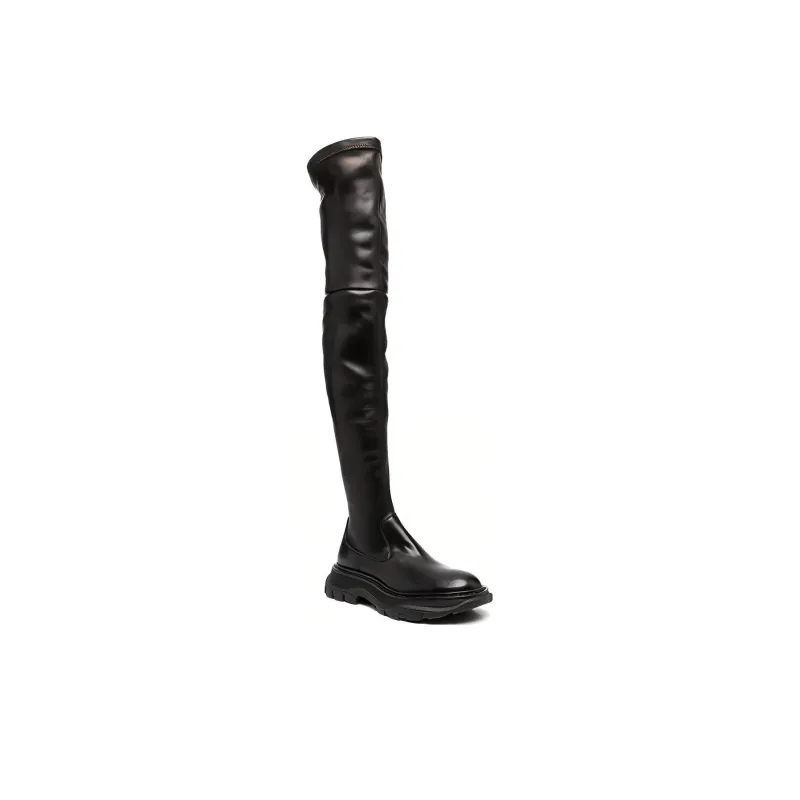 Alexander McQueen Hybrid Lace Up Boot 'Black' Women's-2