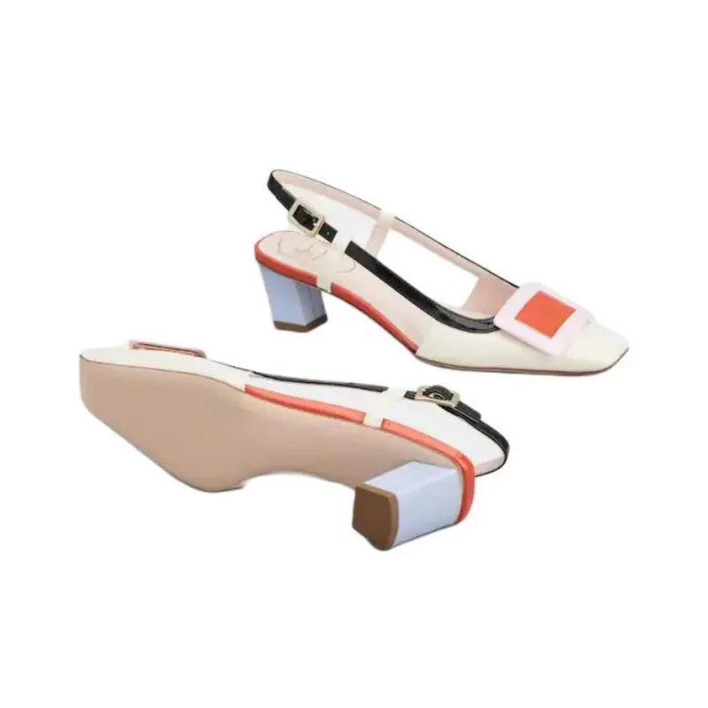 Roger Vivier Covered Buckle Slingback Pumps-6