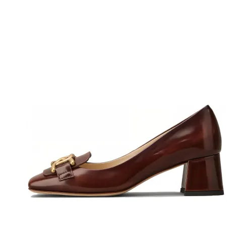 TOD'S KATE Chunky Heel High Heels 5cm Women's Brown