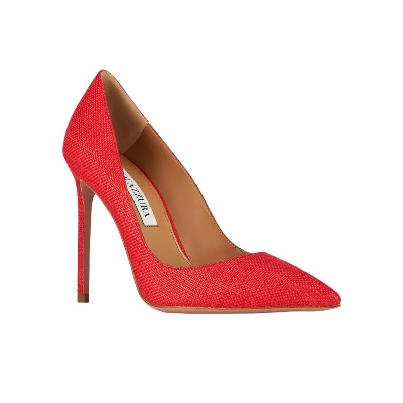 AQUAZZURA Purist Slim Heel High Heels 10.5cm Women's Red-2