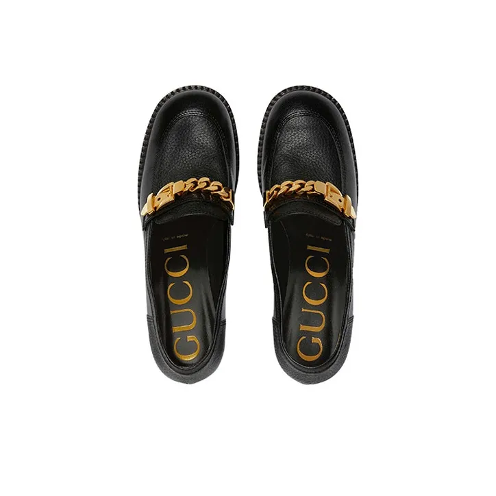 GUCCI Chain-detail 55mm Block-heel Loafers-3