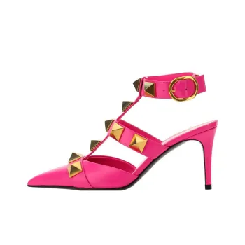 Valentino ROMAN STUD Slim Heel High Heels 8cm Women's Pink