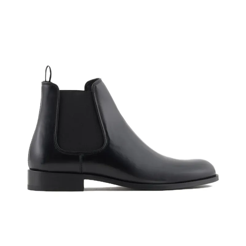 GIORGIO ARMANI Antique effect Short Chelsea Boots Men's Black-1