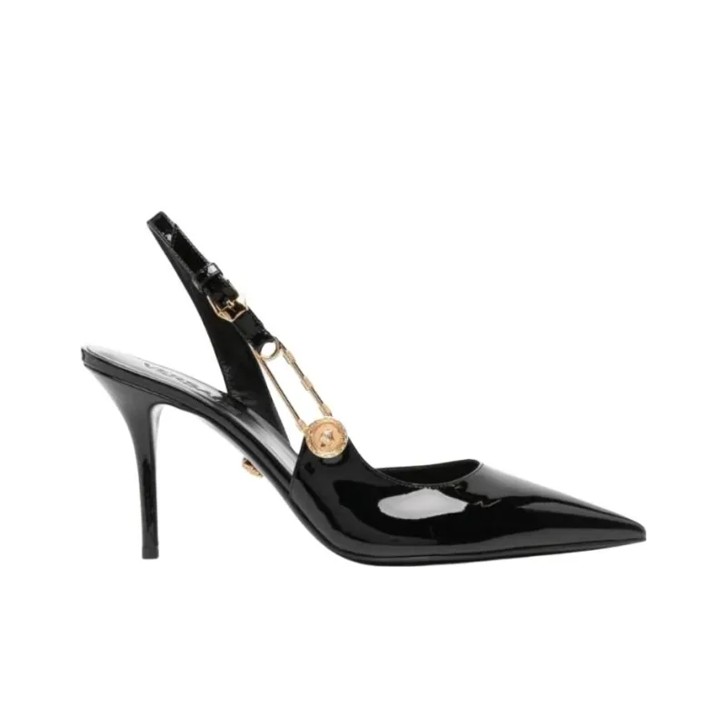 VERSACE Safety Pin 85mm Slingback Pumps-1