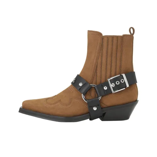 GANNI Short Chelsea Boots Women's Brown