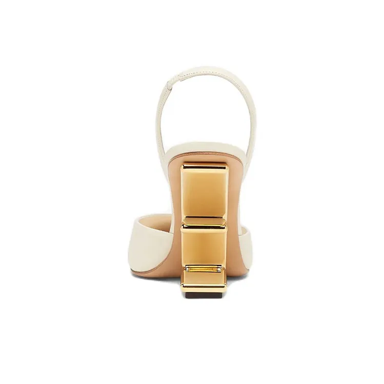 FENDI Fendi First Irregular Heel High Heels 9.5cm Women's White-4
