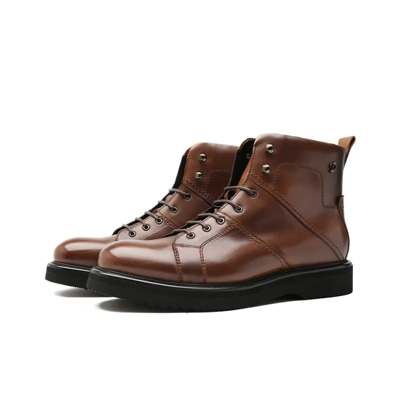 S.T.Dupont Martin Boots Men Yellow Brown-1