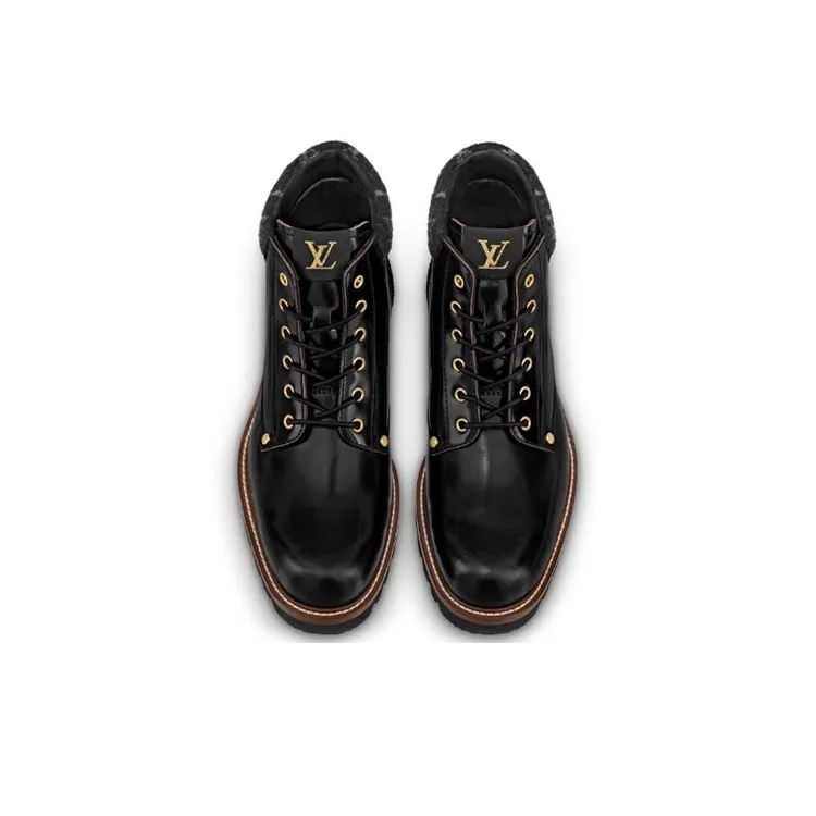 LOUIS VUITTON Oberkampf Ankle-Length Martin Boot Men's Black-1
