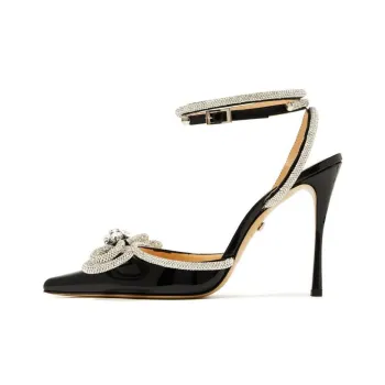 MACH & MACH Double Bow 110mm Patent finish Leather Pumps