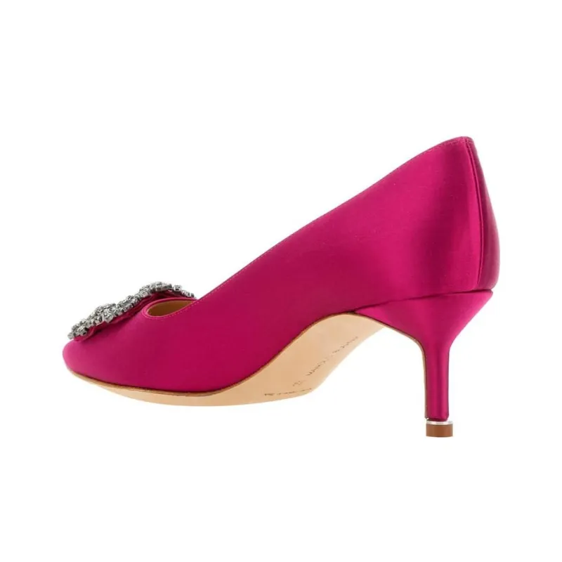 MANOLO BLAHNIK Hangisi Slim Heel High Heels 3cm Women's Pink-3