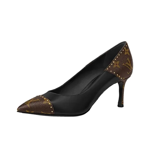LOUIS VUITTON Chérie Slim Heel High Heels 6.5cm Women's Brown Black