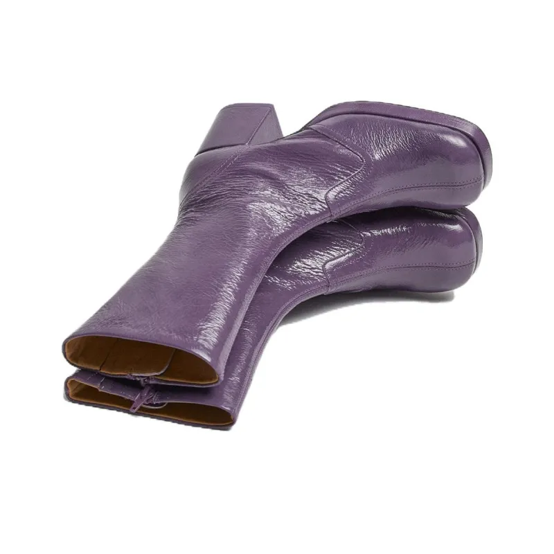 MIISTA Ankle Boots 6cm Women's Purple-4