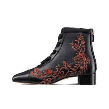 DIOR Naughtily-D Ankle Boots Women's Black Red