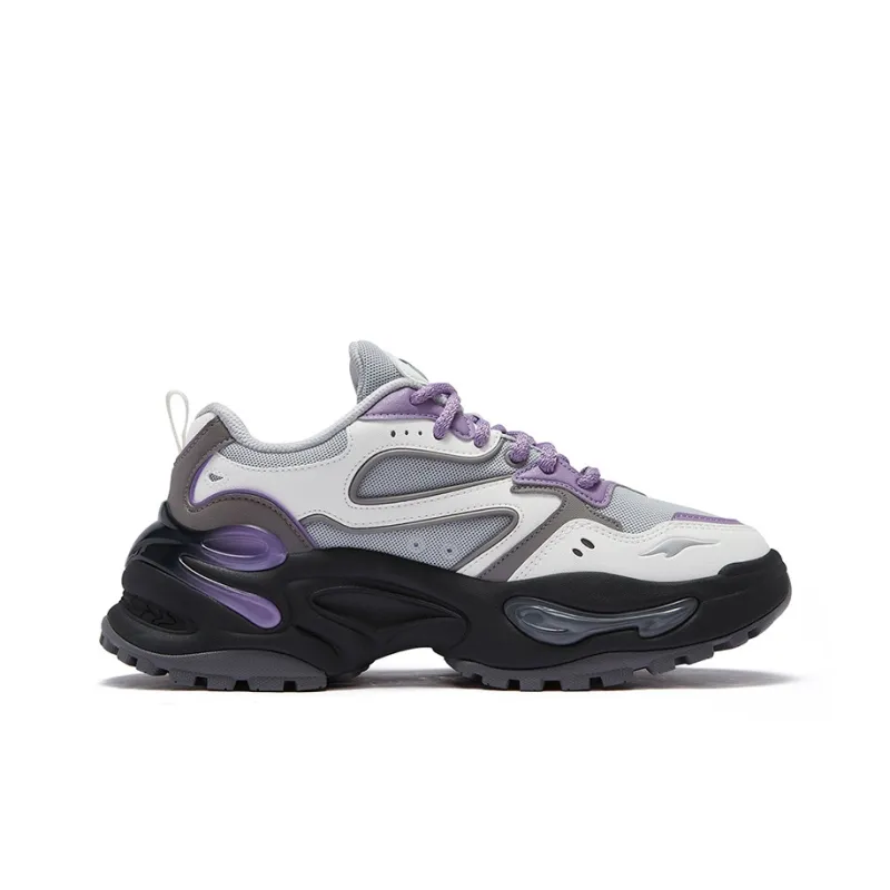 FILA FUSION EVA Gummies Abrasion Resistant Height Increasing Low Top Casual Shoes Women's Gray Purple-1