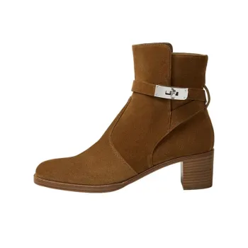 HERMES Frenchie Ankle Boots 5cm Women's Brown