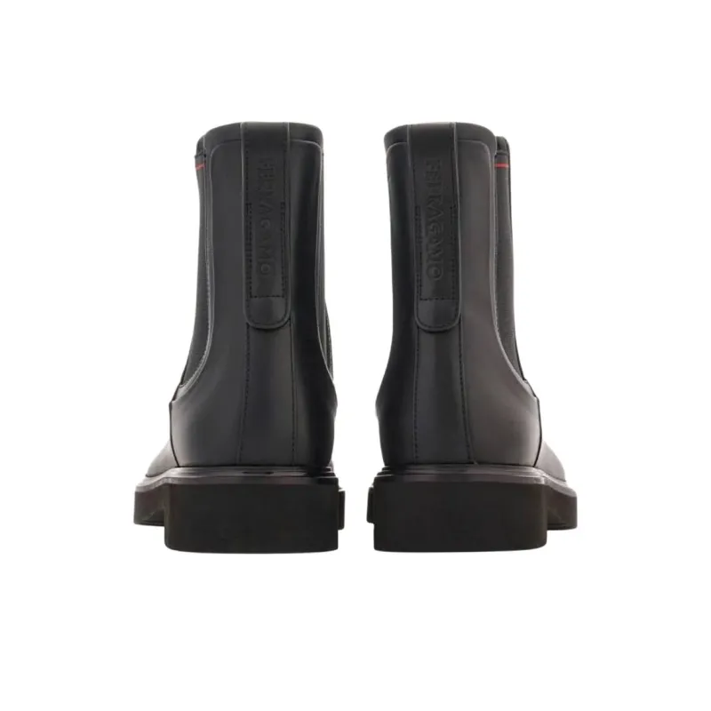 FERRAGAMO Short Chelsea Boots Men's Black-4