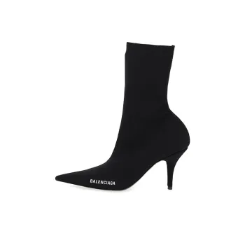 Balenciaga Logo Sock Boots 'Black' Women's