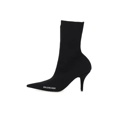Balenciaga Logo Sock Boots 'Black' Women's