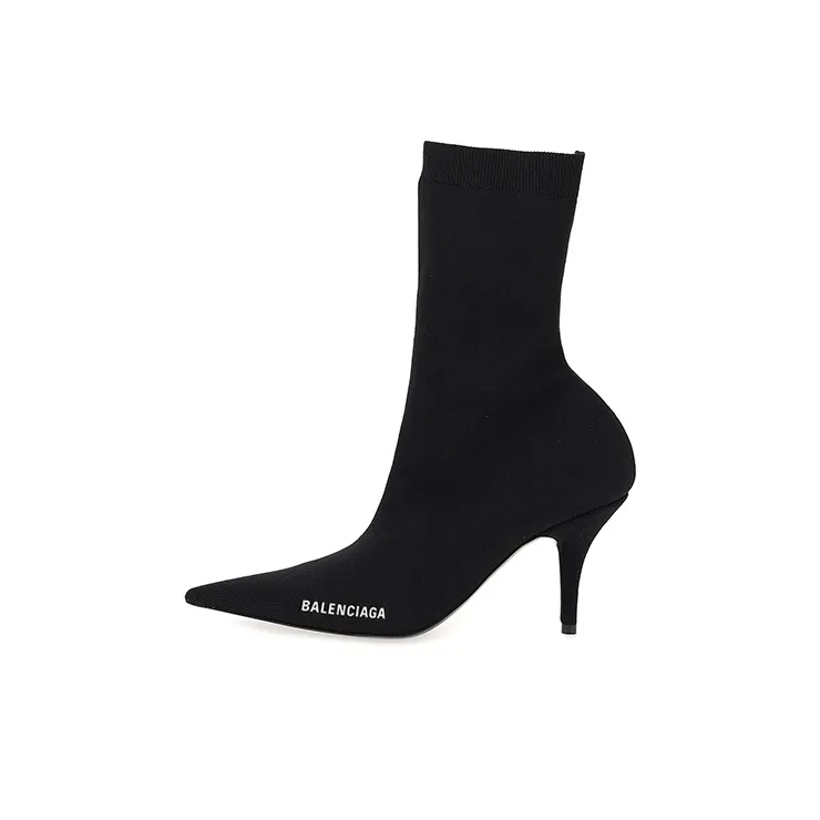 Balenciaga Logo Sock Boots 'Black' Women's-0