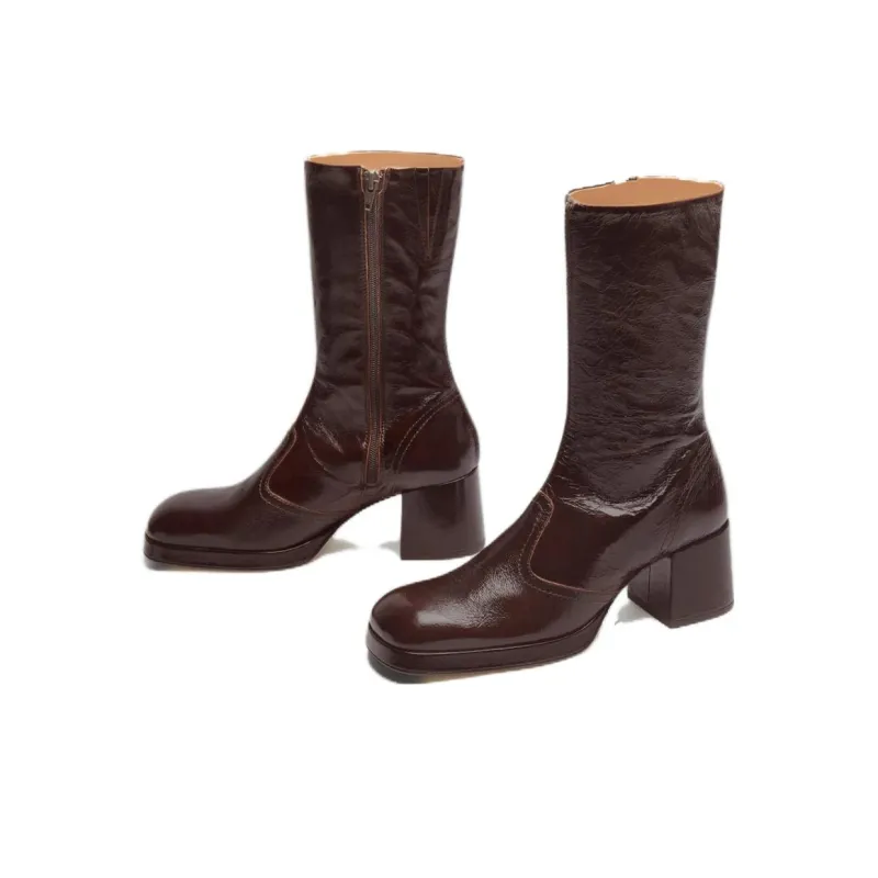 MIISTA Ankle Boots 6cm Women's Brown-2