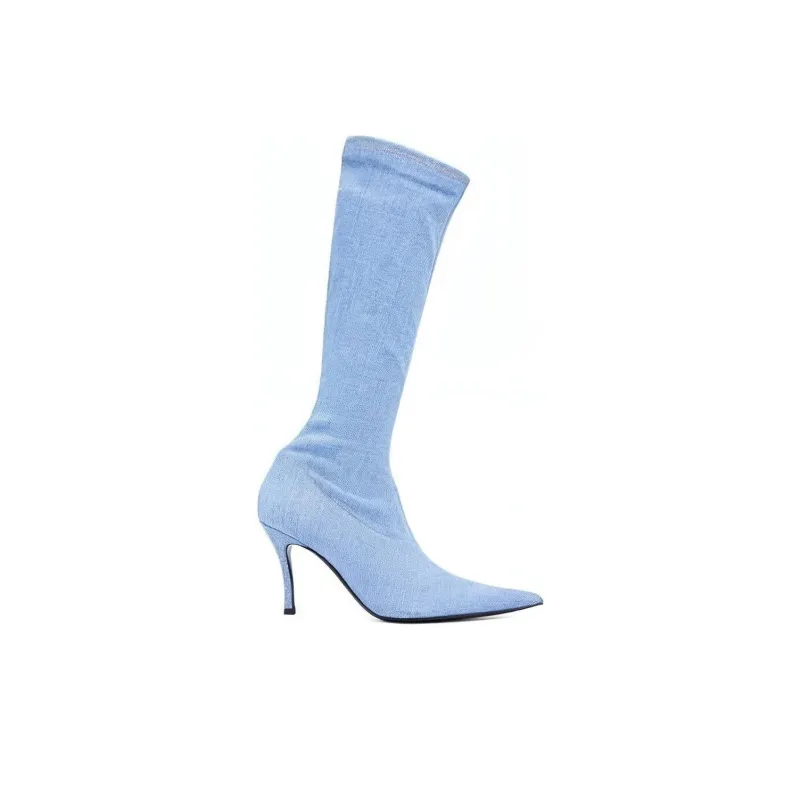 DIESEL Knee high Boots Women's Blue-1
