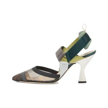FENDI Colibrì Chunky Heel High Heels 8.5cm Women's Green