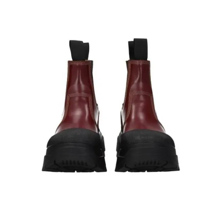 Maison Margiela Short Chelsea Boots 8.5cm Women's Burgundy-2