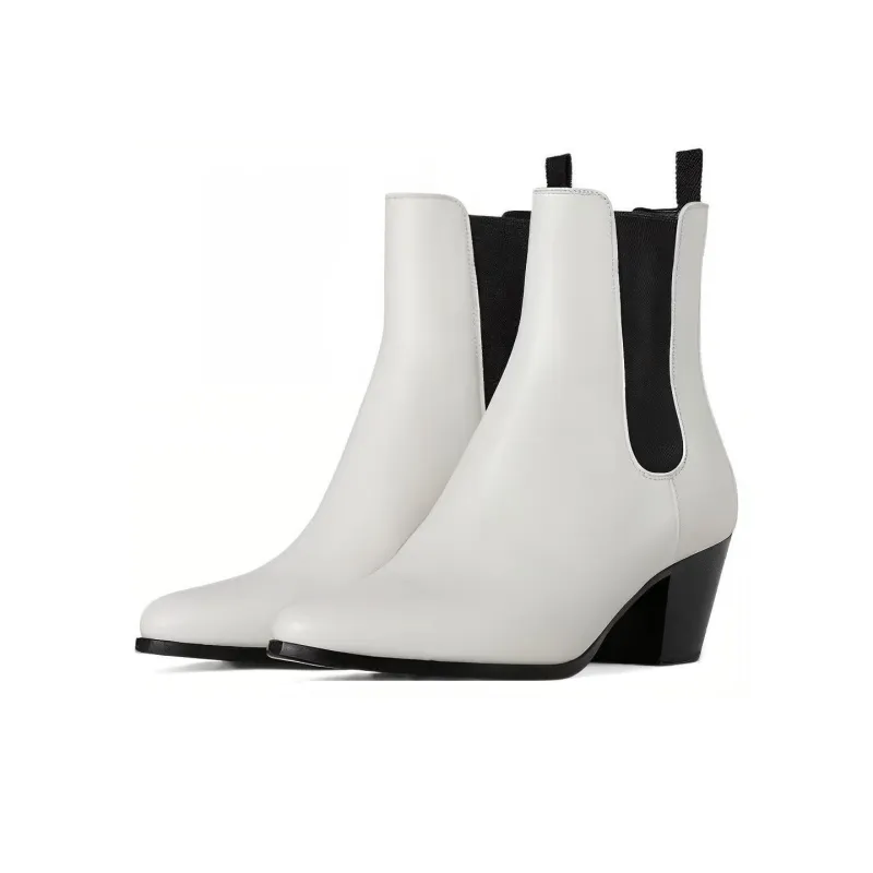 CELINE SAINT GERMAIN DES PRES Short Chelsea Boots 5.5cm Women's White-2