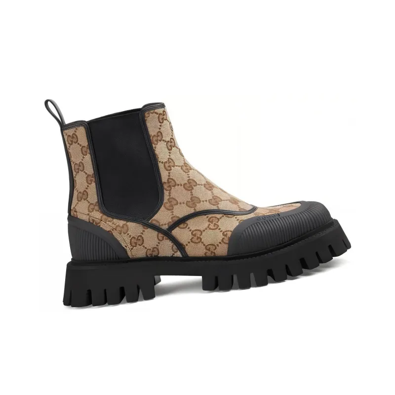GUCCI Gg Ankle Boot 'Beige Ebony'-1