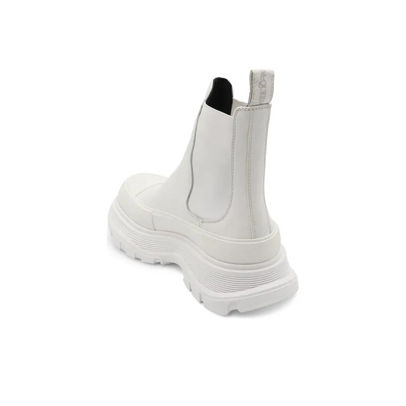 Alexander McQueen Tread Slick Ankle Boots White Women's-4