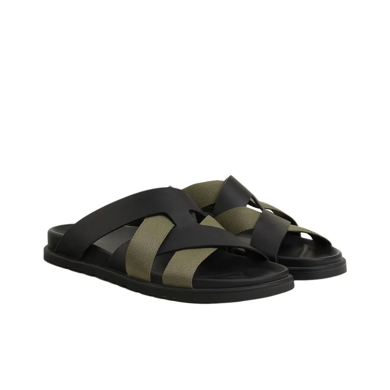 HERMES Slide Slippers Men's Black-2