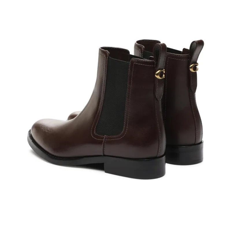COACH Short Chelsea Boots Women's Brown-3