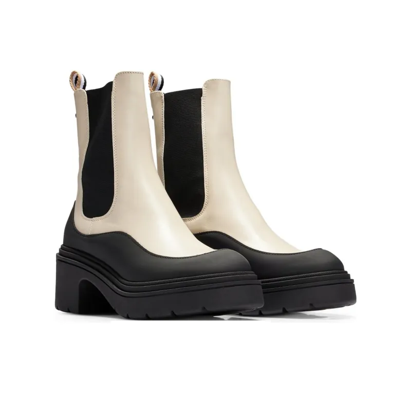 HUGO BOSS Short Chelsea Boots Women's Beige-2