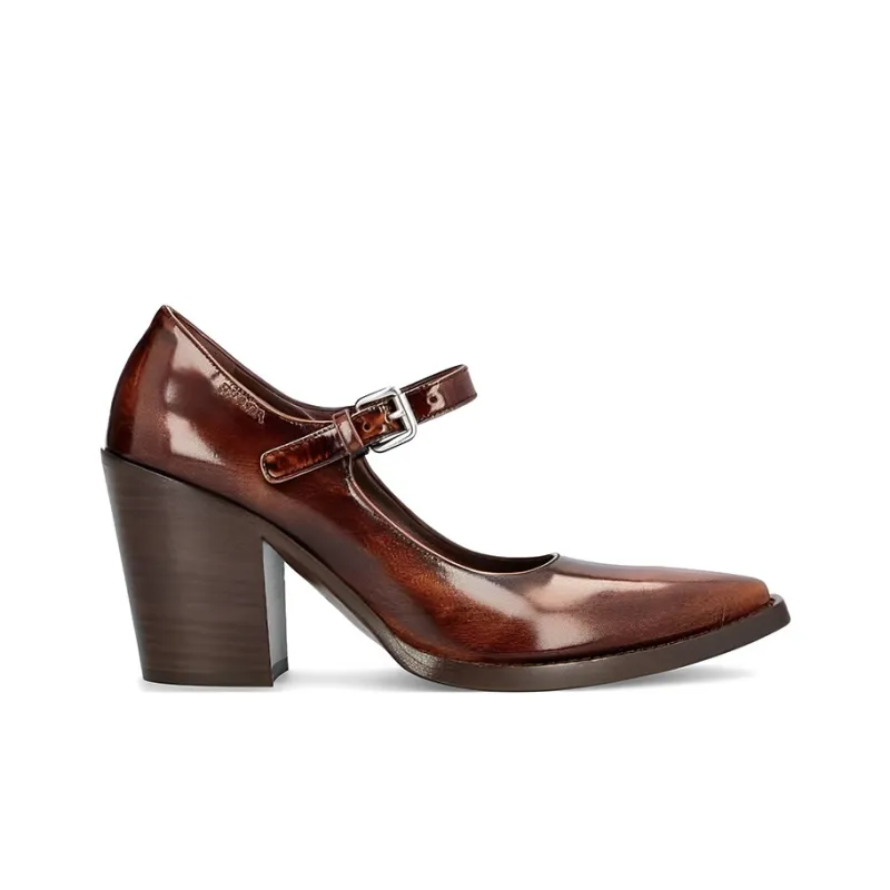 PRADA Chunky Heel High Heels Women's Brown-1